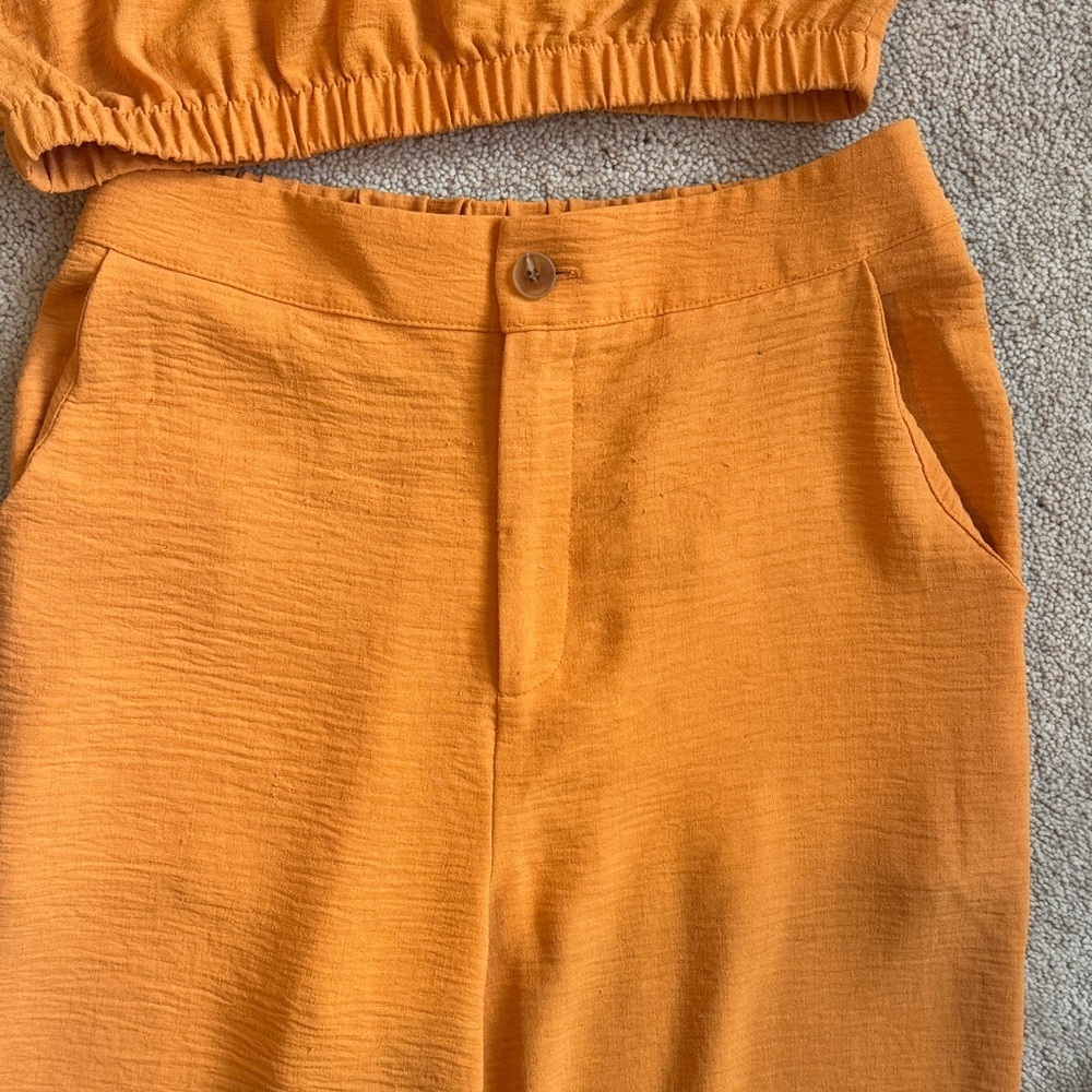 Orange Sleeveless Top and Pants Set - Picture 5 of 8